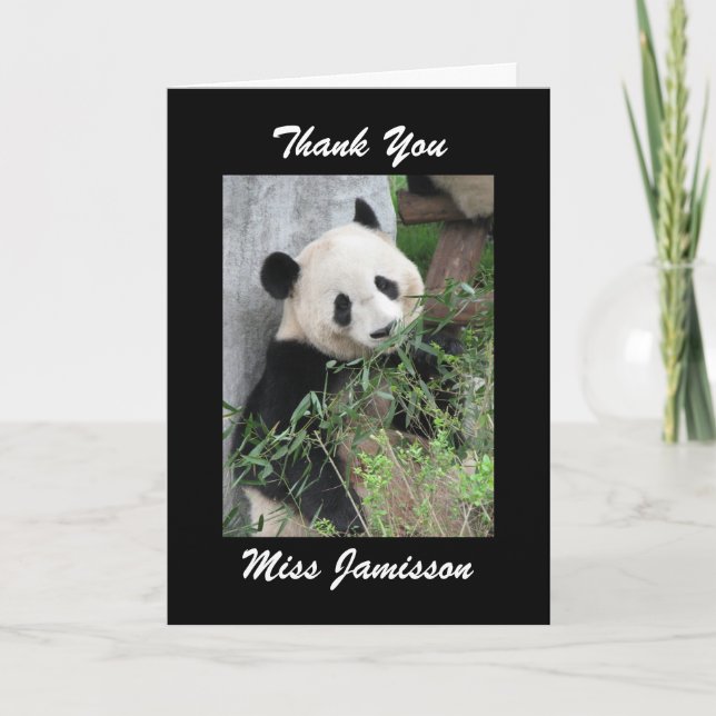 Teacher Appreciation Day Greeting Card Panda Black (Front)