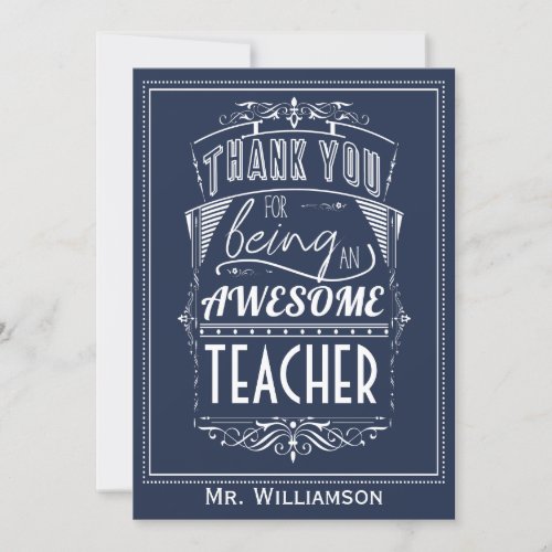 Teacher Appreciation Day Thank You Flat Card