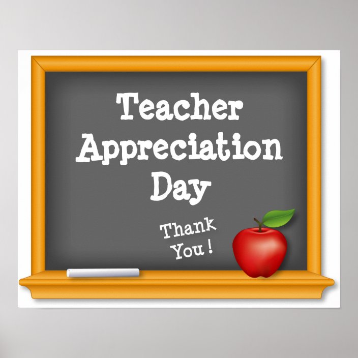 Teacher Appreciation Day, Thank You! Poster | Zazzle.com