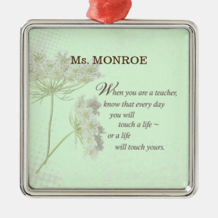 Teacher Appreciation Day Thank You Wildflower Metal Ornament