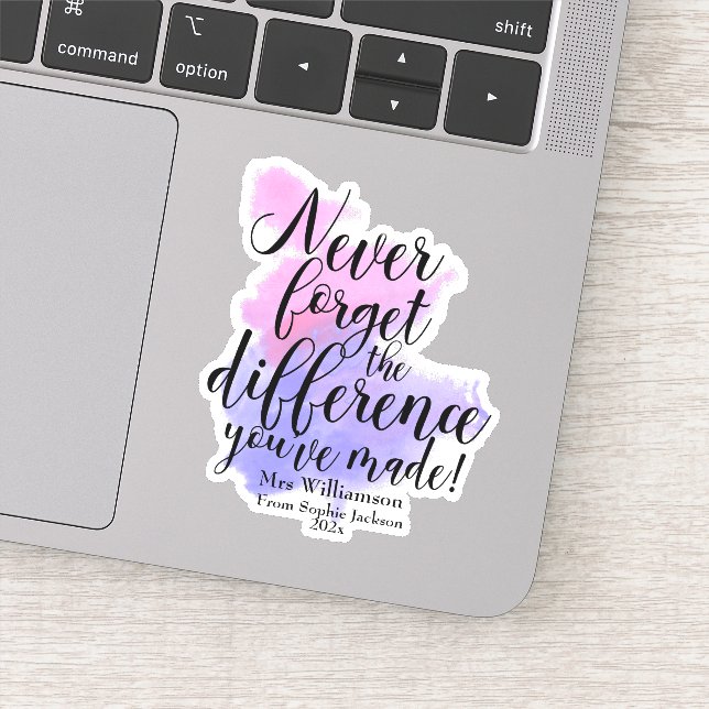 Teacher Appreciation Day Watercolor Quote Sticker (Detail)