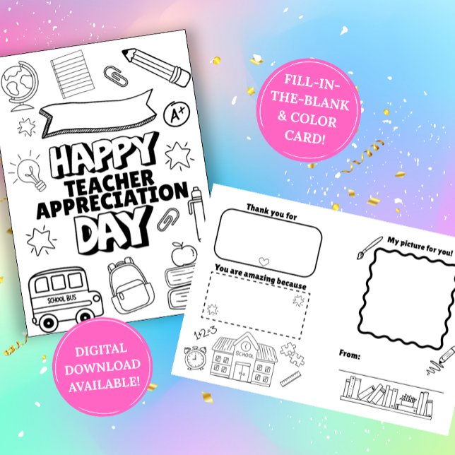 Teacher Appreciation Fill In The Blank Card (Creator Uploaded)