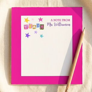 Teacher Appreciation Floral Flowers Personalized Notepad