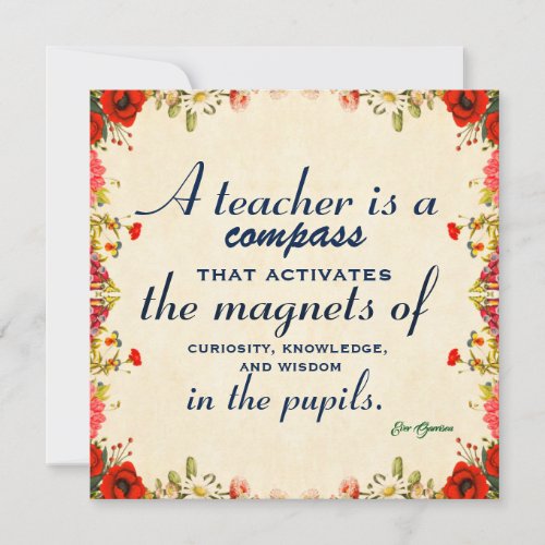 Teacher Appreciation Gift A Teacher is a Compass