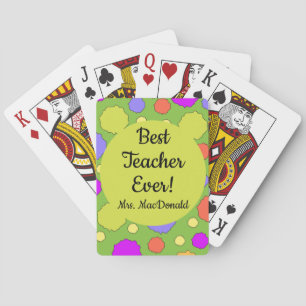 Teacher appreciation gift best teacher ever poker cards