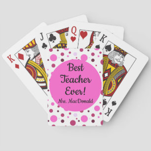 Teacher appreciation gift best teacher ever poker cards