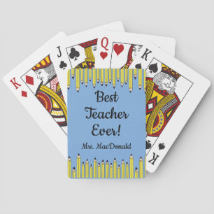 Teacher appreciation gift best teacher ever poker cards
