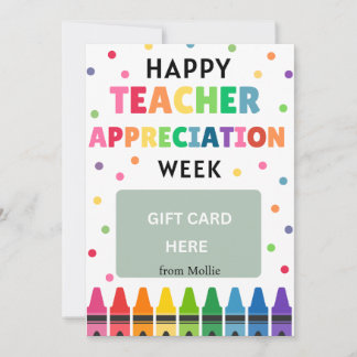 Teacher Appreciation Gift Card Holder - Crayons