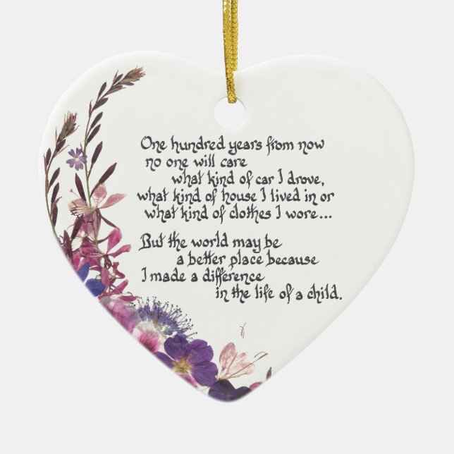 Teacher Appreciation Gift Ceramic Ornament (Front)