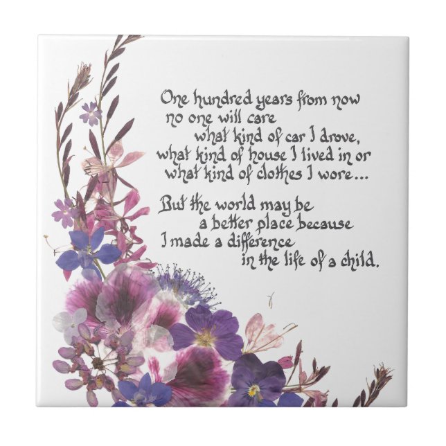 Teacher Appreciation Gift Ceramic Tile (Front)