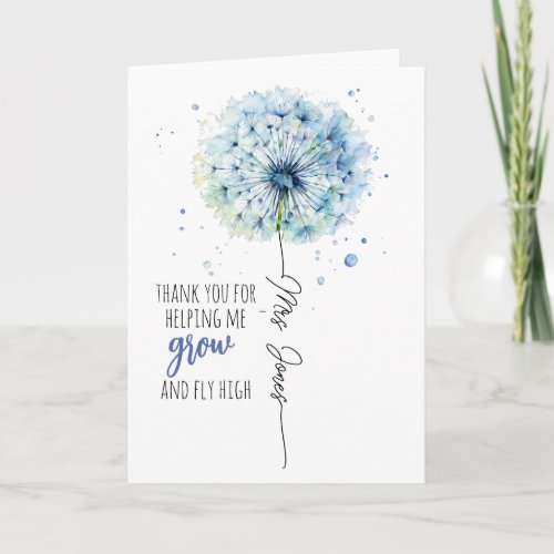 teacher appreciation gift dandelion fly high card