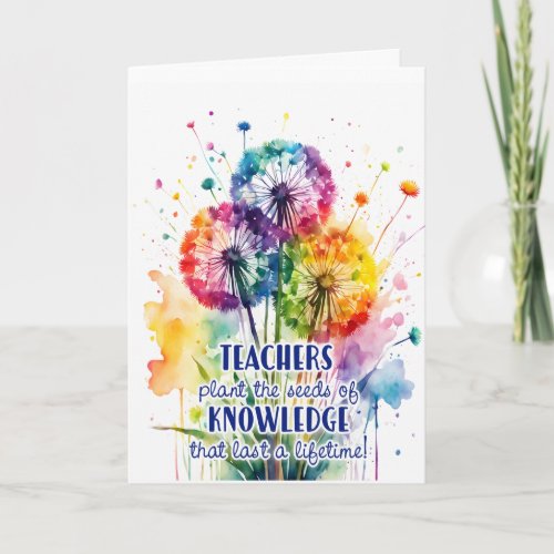 teacher appreciation gift dandelion seeds card