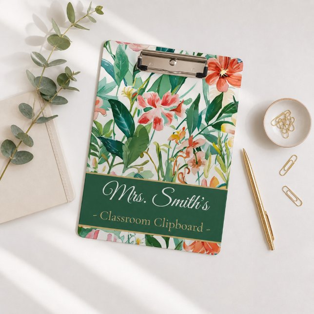 Teacher Appreciation Gift Floral Personalized Clipboard (Creator Uploaded)