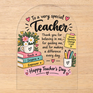 Teacher Appreciation Gift Happy Teacher's Day Acrylic Invitations
