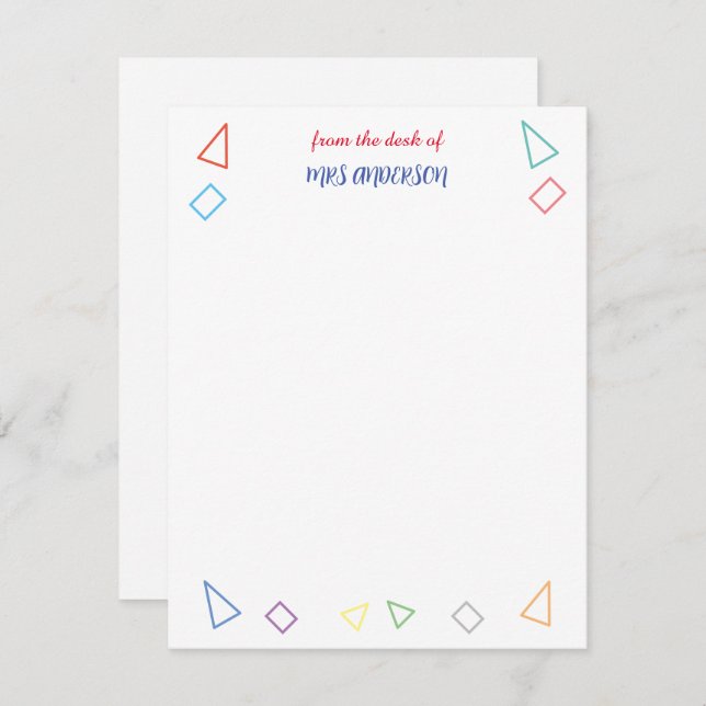 Teacher Appreciation Gift Note Card (Front/Back)