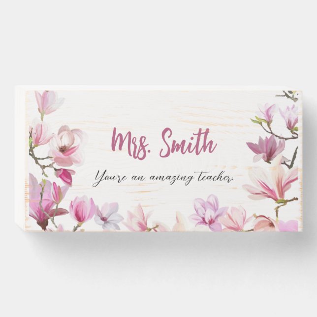 Teacher appreciation gift | personalized name wooden box sign (Front Horizontal)