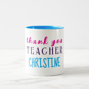 Teacher Appreciation Gift, Personalized Thank You Two-Tone Coffee Mug
