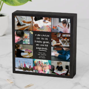 Teacher appreciation gift photo collage wooden box sign