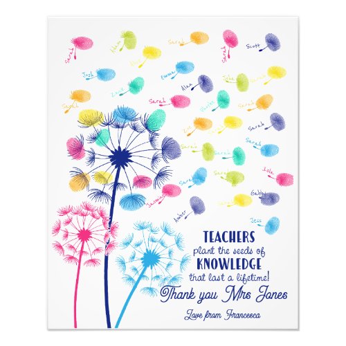 teacher appreciation gift pick you dandelion fly photo print