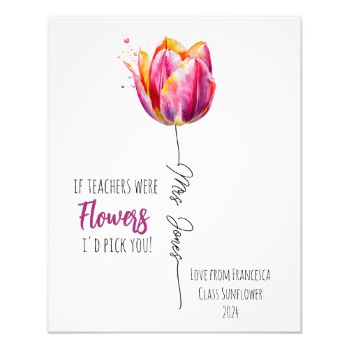 teacher appreciation gift pick you tulip photo print