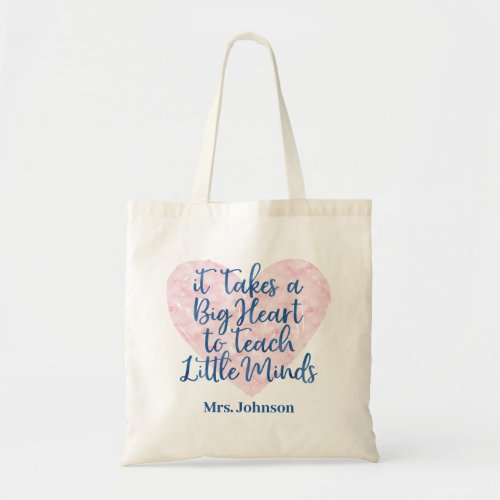 Teacher Appreciation Gift | Pink & Blue Watercolor Tote Bag