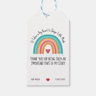 Teacher Appreciation Gift Tag – Rainbow Design