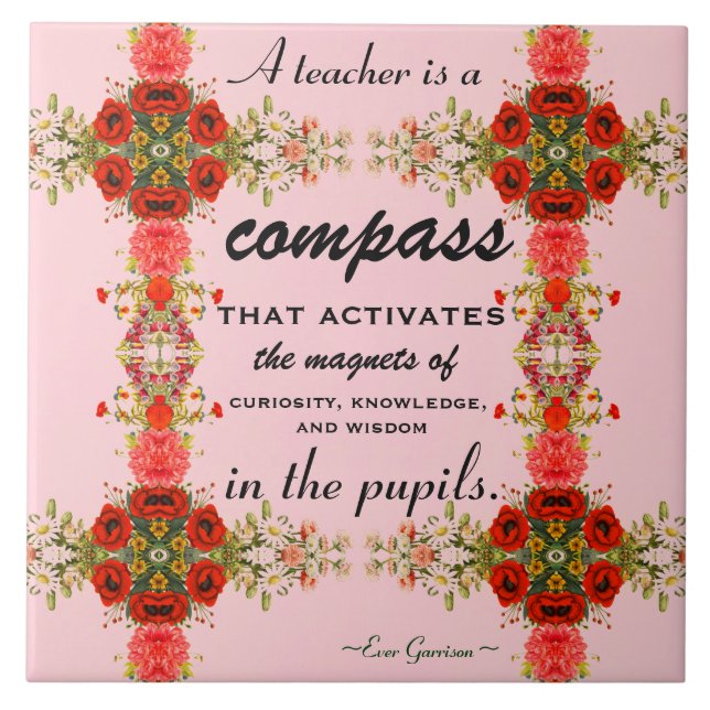 Teacher Appreciation Gift Teacher Quote Ceramic Tile (Front)
