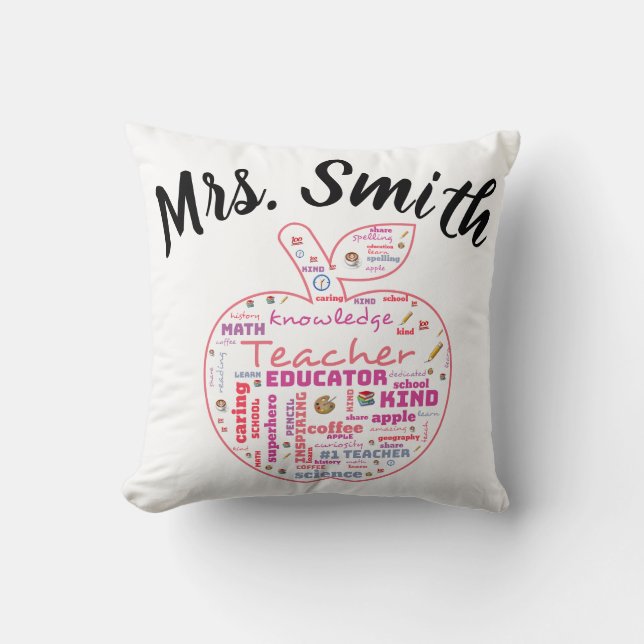 Teacher Appreciation Gift Throw Pillow (Front)