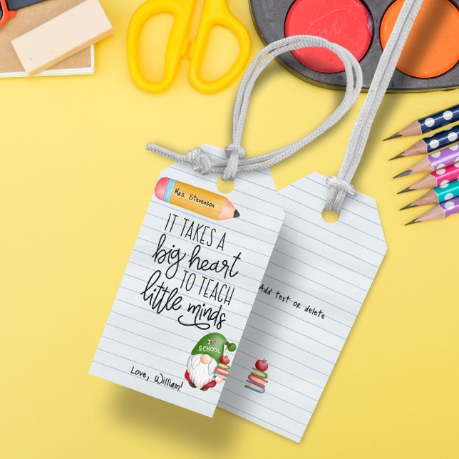 Teacher Appreciation Gnome With Books Gift Tags (Creator Uploaded)