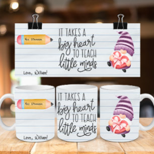 Teacher Appreciation Gnome With Heart Coffee Mug