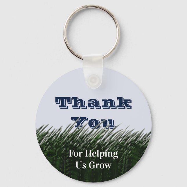 Teacher Appreciation Green Grass Elementary Thanks Keychain (Front)