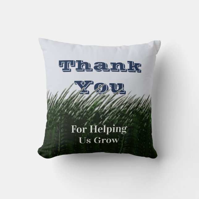 Teacher Appreciation Green Grass Elementary Thanks Throw Pillow (Front)