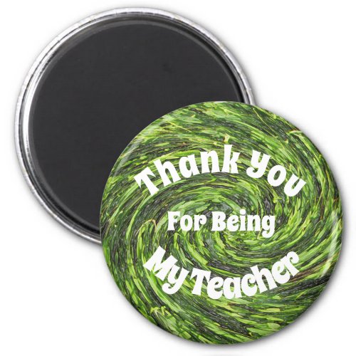 Teacher Appreciation Green Spiral Thank You Magnet