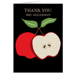 Teacher Appreciation Half Apple Thank You Cards
