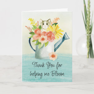 Teacher Appreciation Helping Me Bloom Letterpress Thank You Card