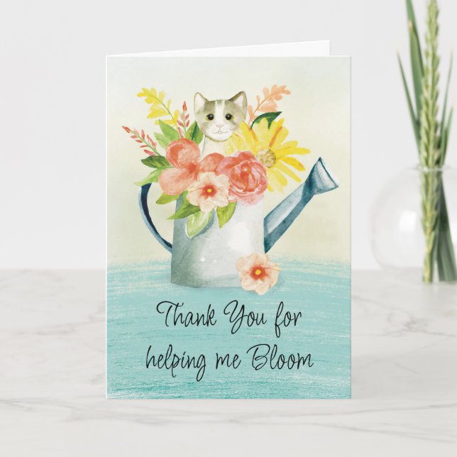 Teacher Appreciation Helping Me Bloom Thank You Card (Front)