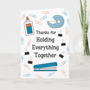 Teacher Appreciation Holding Everything Together Letterpress Thank You Card