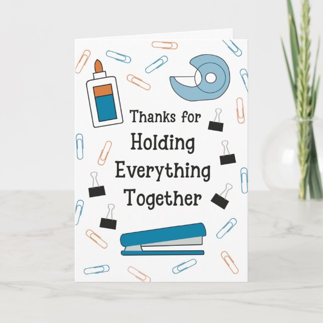 Teacher Appreciation Holding Everything Together Thank You Card (Front)