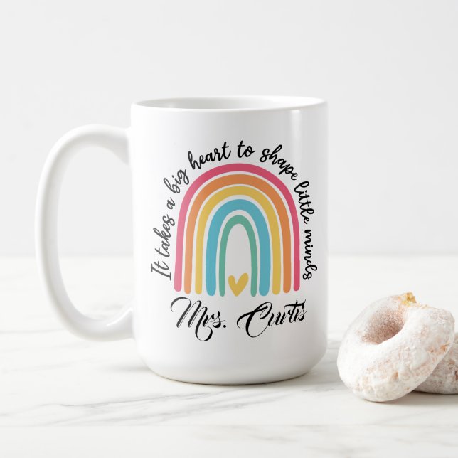 Teacher Appreciation It takes A Big Heart to Shape Coffee Mug (With Donut)