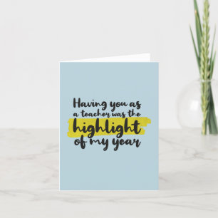 Teacher Appreciation Letterpress Thank You Card