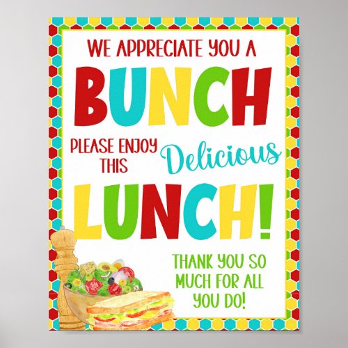 Teacher Appreciation Lunch Sign
