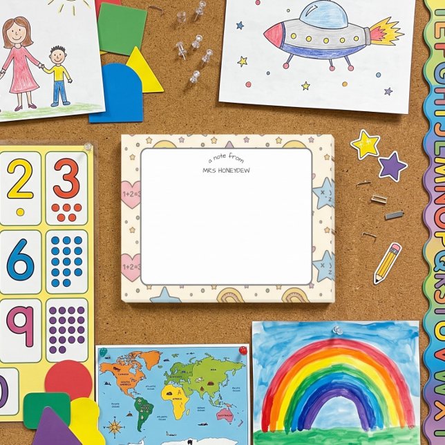 Teacher appreciation Math Shapes Pattern  Post-it Notes (Creator Uploaded)