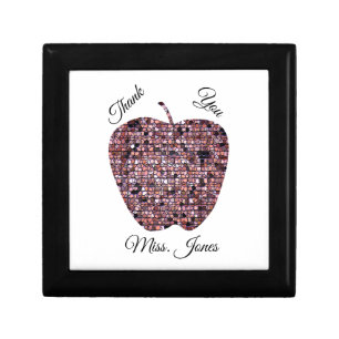 Teacher Appreciation Mosaic Apple Class Thank You Keepsake Box