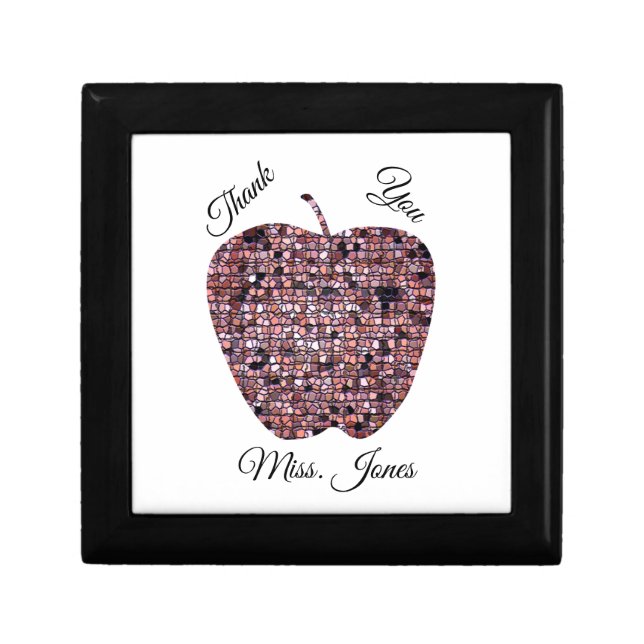 Teacher Appreciation Mosaic Apple Class Thank You  Keepsake Box (Front)