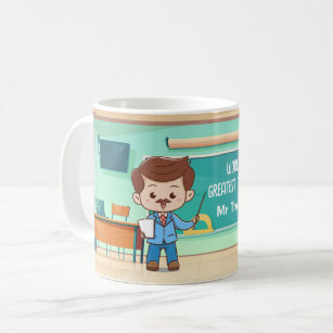 Custom Male Teacher Coffee Mug With Caricature From Photo, Personalized  Cartoon Mug for Men Teacher, Funny Male Teacher Gift Ideas 