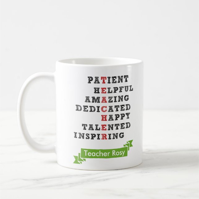 Teacher Appreciation Mugs Personalized with Name (Left)