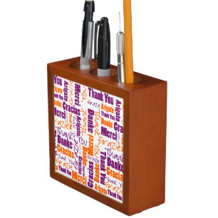 Teacher Appreciation Multilingual Thank You Desk Organizer