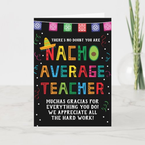 Teacher Appreciation Nacho Average Five By Mayo Card