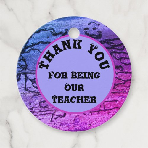 Teacher Appreciation Neon Abstract Thank You Favor Tags
