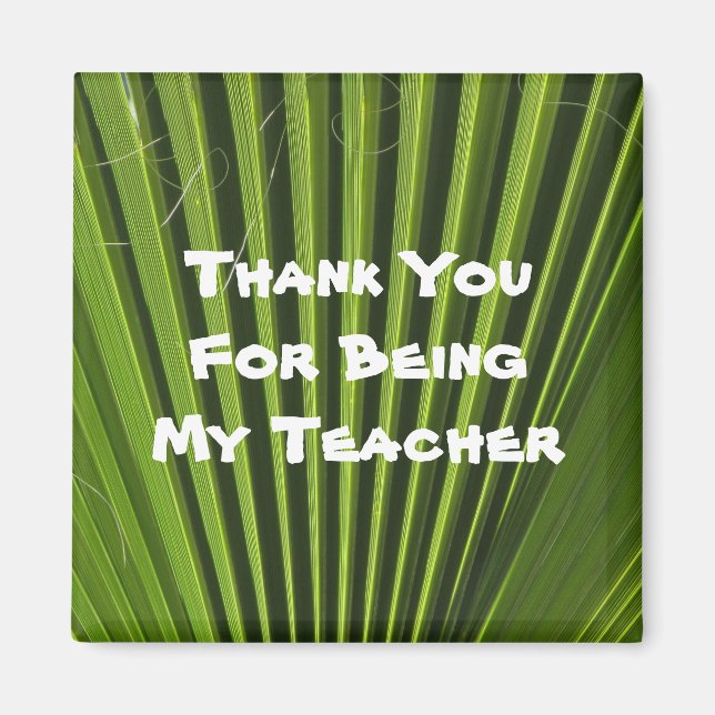 Teacher Appreciation Palm Leaf Photo Thank You Magnet (Front)